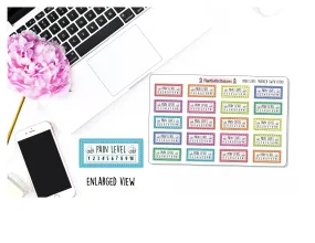 Pain Character Tracker Daily Pain Level Tracking Sticker for Self Care and Health Awareness