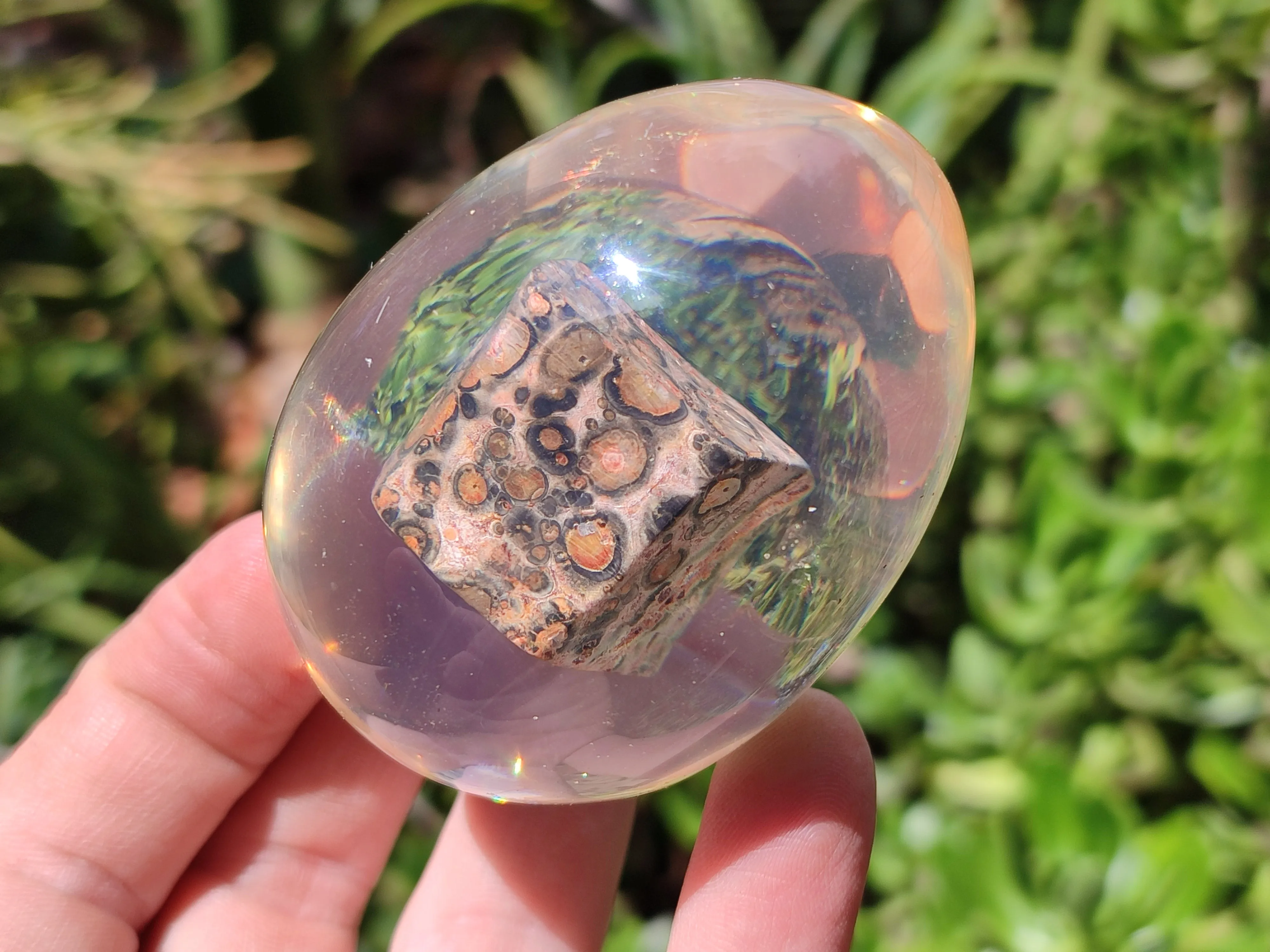 Polished Snakeskin Rhyolite Jasper Specimen In Resin Egg - Sold Per Item - From Australia