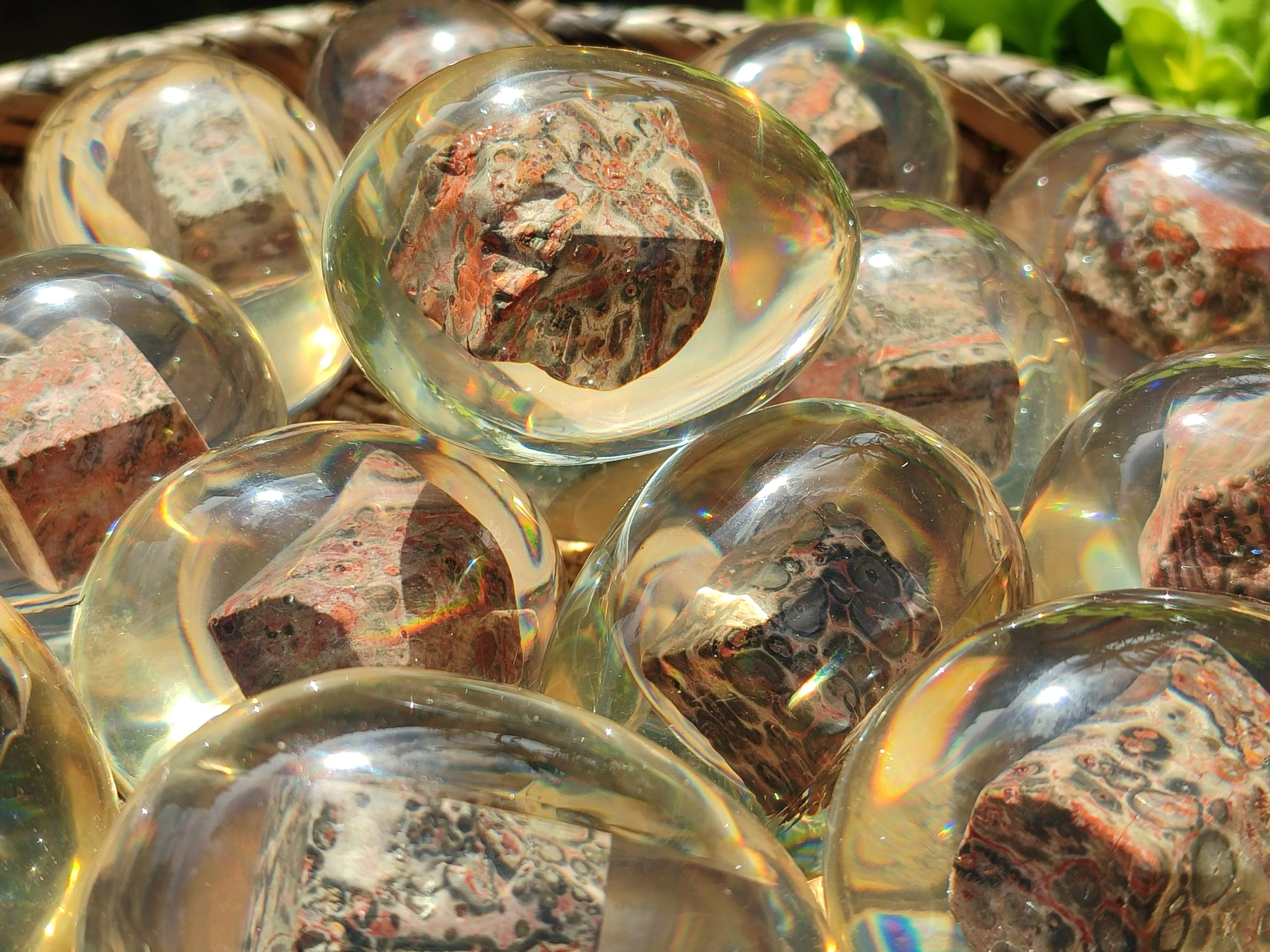 Polished Snakeskin Rhyolite Jasper Specimen In Resin Egg - Sold Per Item - From Australia