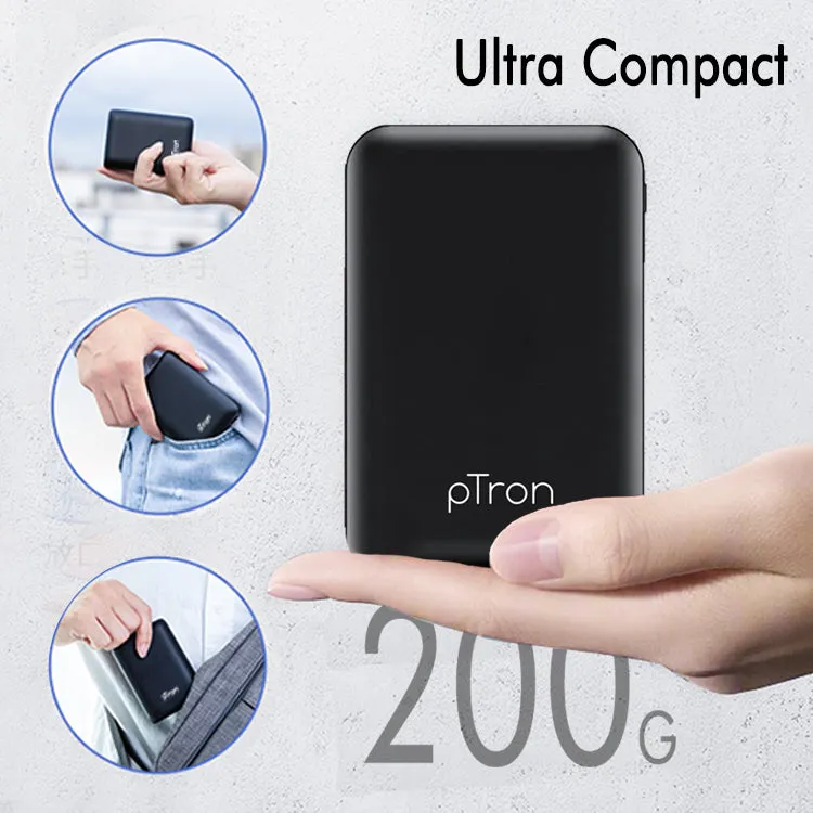 PTron Dynamo Z Dual USB 10000mAh Compact Power Bank for All Smartphones (Black)