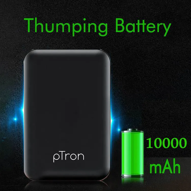 PTron Dynamo Z Dual USB 10000mAh Compact Power Bank for All Smartphones (Black)
