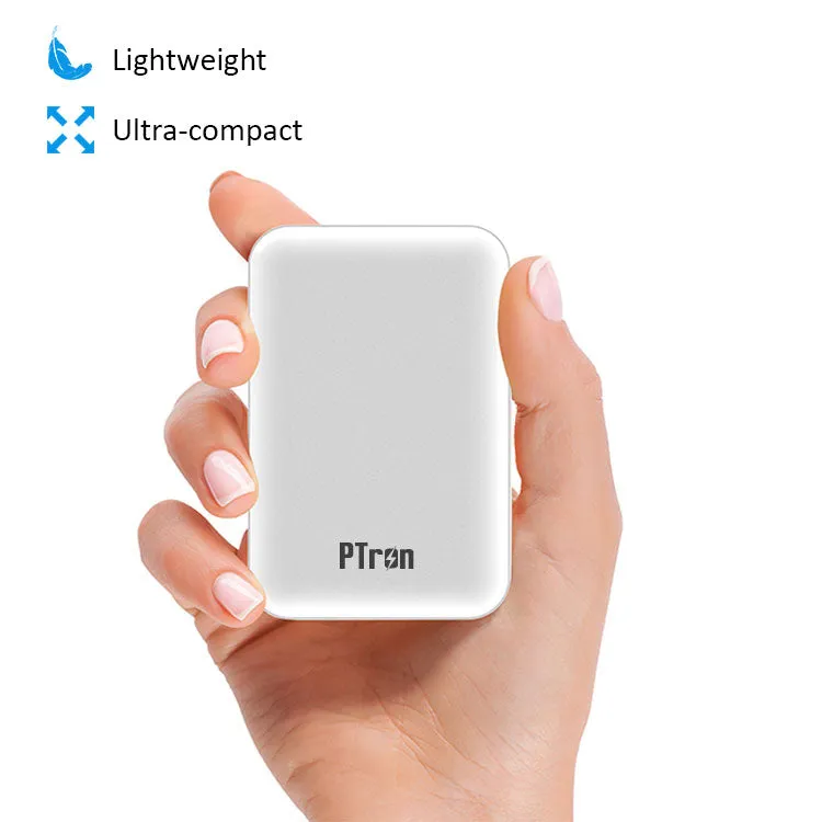 PTron Dynamo Z Dual USB 10000mAh Compact Power Bank for All Smartphones (White)