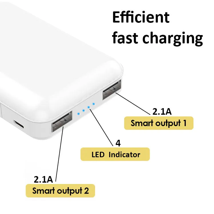 PTron Dynamo Z Dual USB 10000mAh Compact Power Bank for All Smartphones (White)