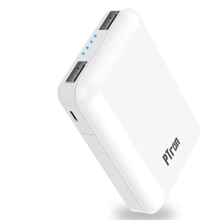 PTron Dynamo Z Dual USB 10000mAh Compact Power Bank for All Smartphones (White)