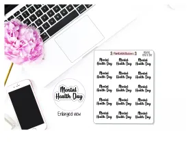 "Mental Health Day" Self Care Stickers [3 COLORS]