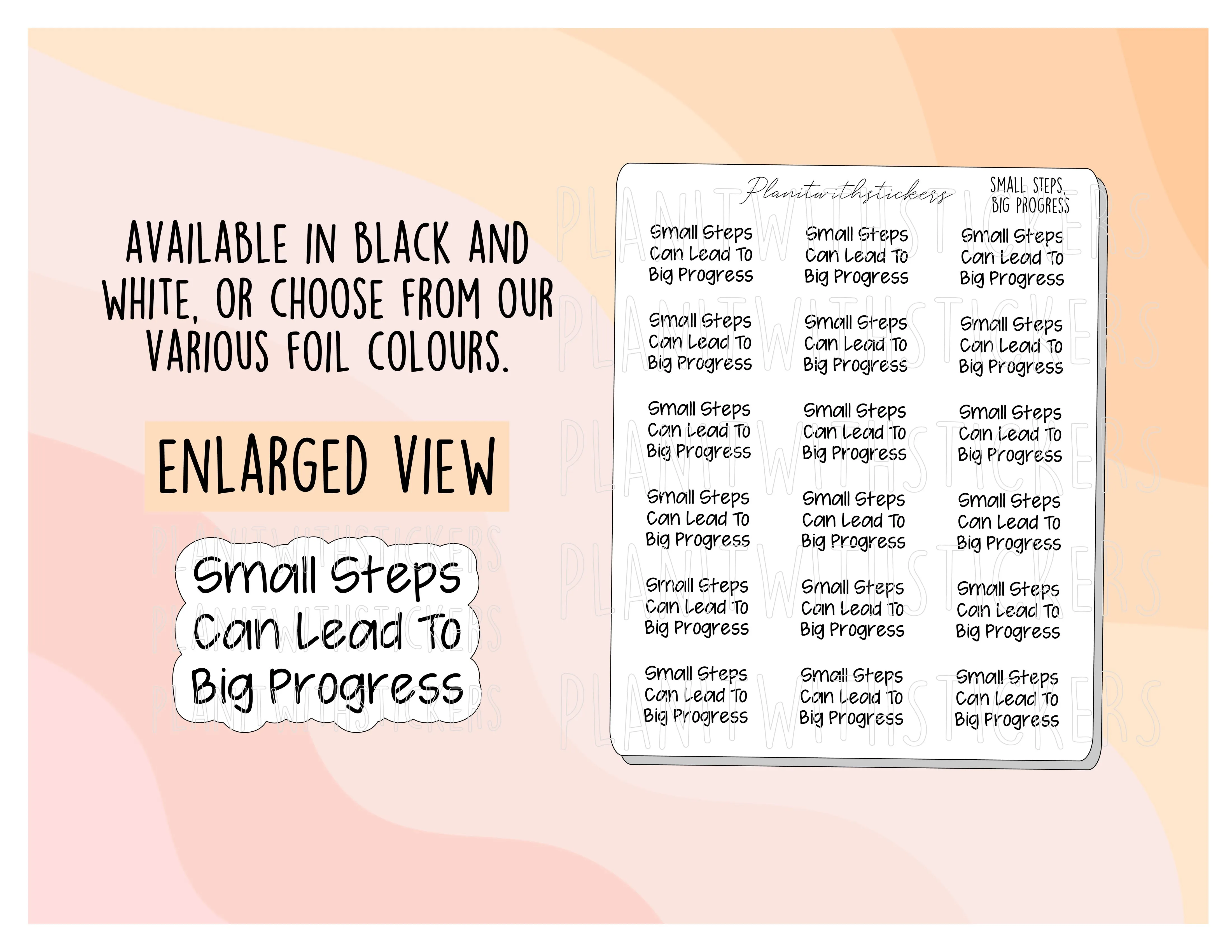 "Small Steps Lead To Big Progress" Positive Affirmation Mental Health Stickers
