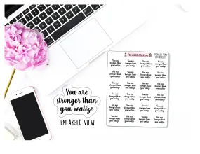 "Stronger Than You Realize" Self Care, Mental Health Awareness, Wellness Stickers