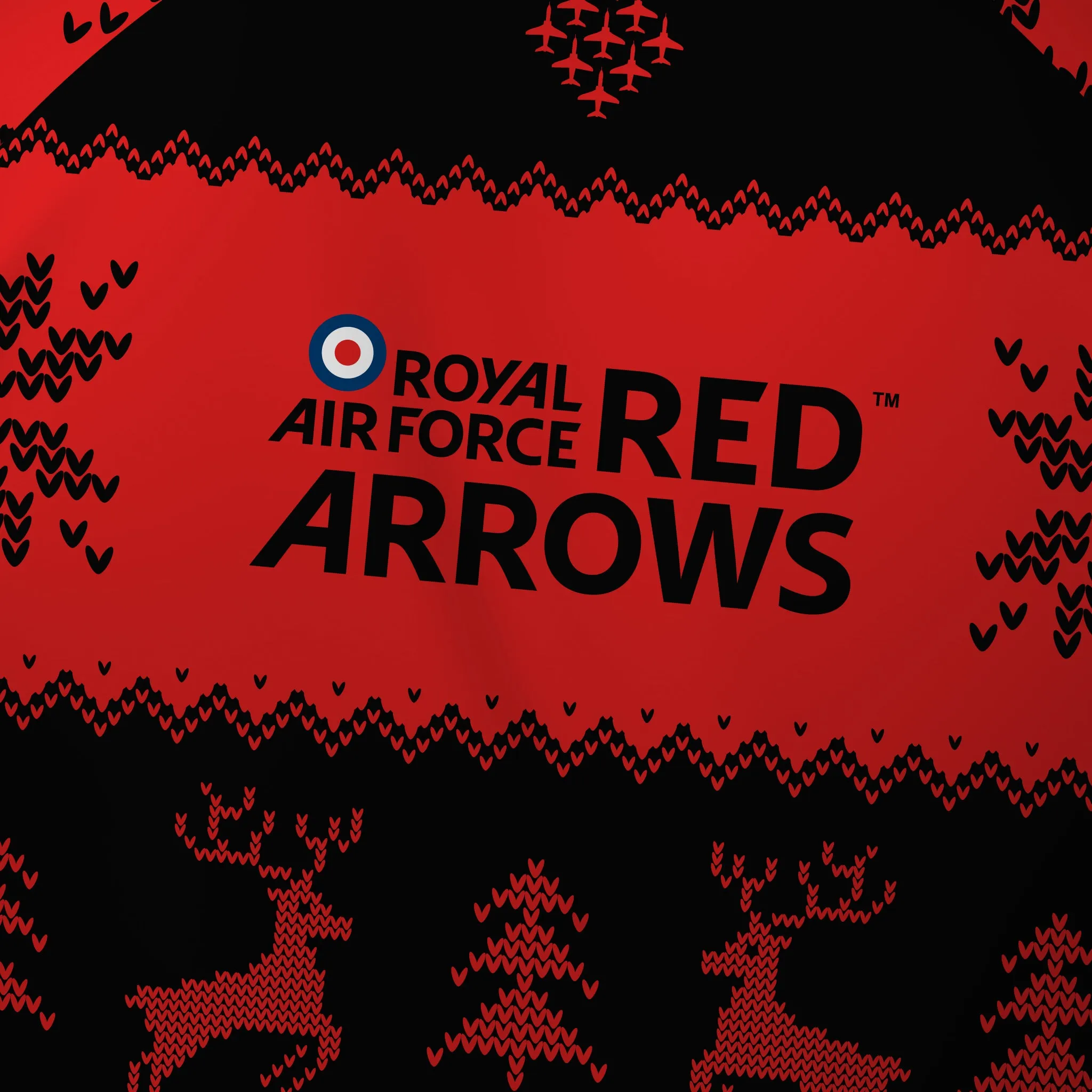 Red Arrows - Christmas Jumper (Black/Red) - Tech Tee