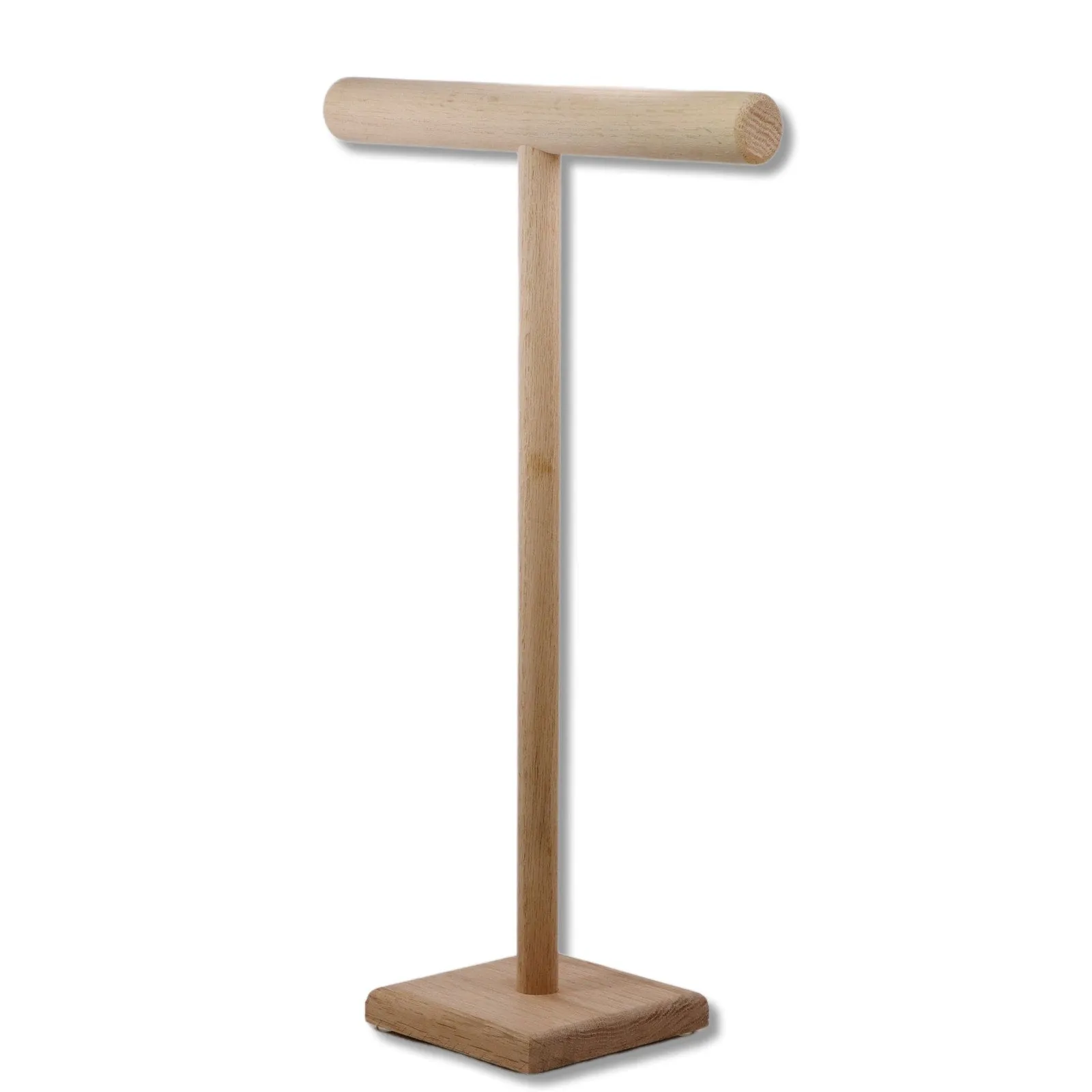 Red Oak Wooden T Bar Necklace Jewelry Display Stand USA 10" W 20" Bar to Base