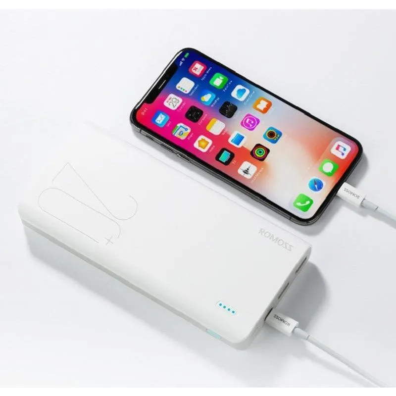 Romoss Sense6  20000mAh QC Type-C Power Bank - White