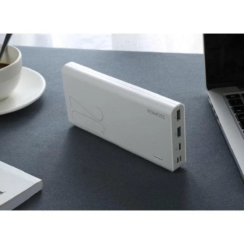 Romoss Sense6  20000mAh QC Type-C Power Bank - White