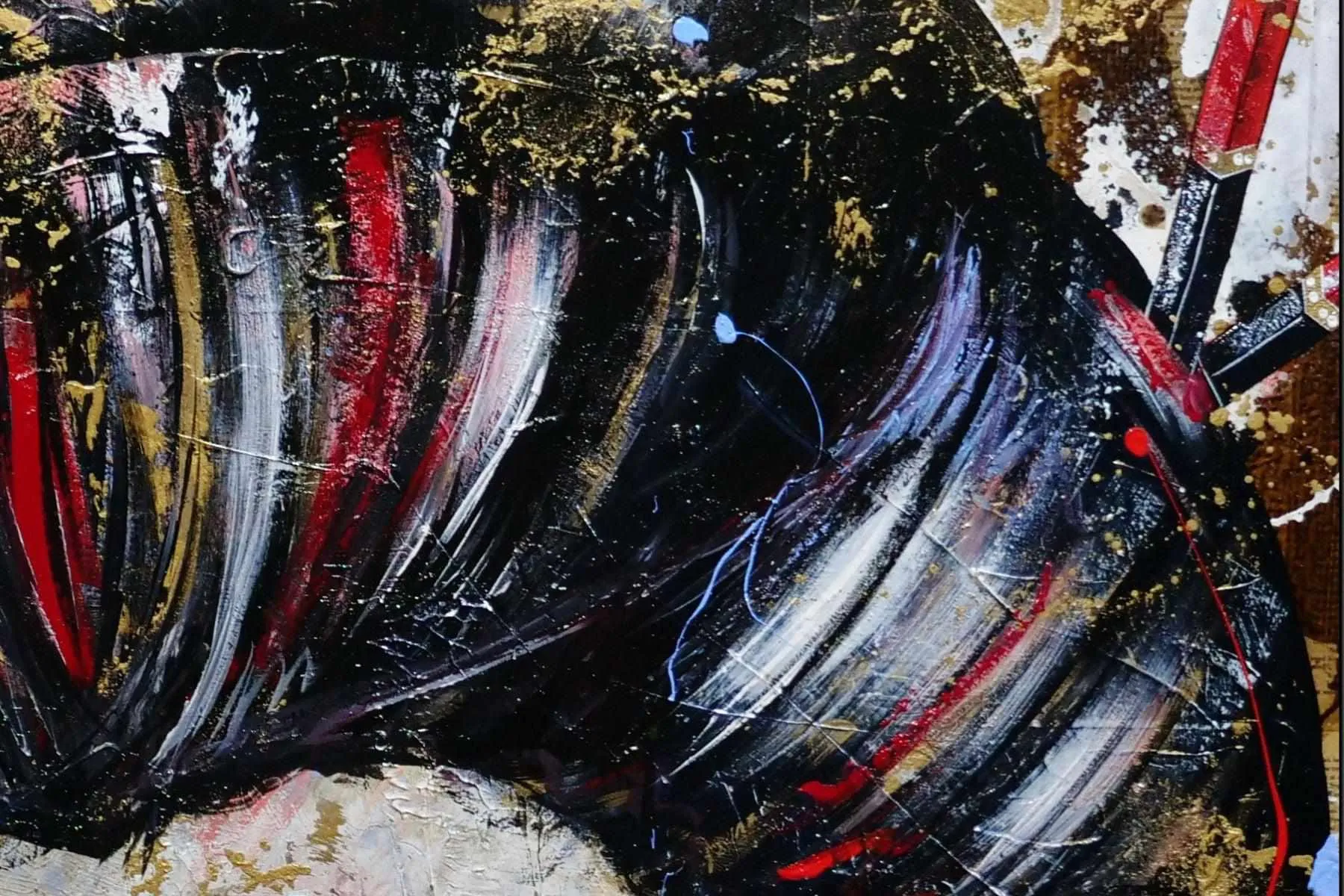 Sakura Blue 140cm x 100cm Geisha Abstract Realism Book Club Painting (SOLD)