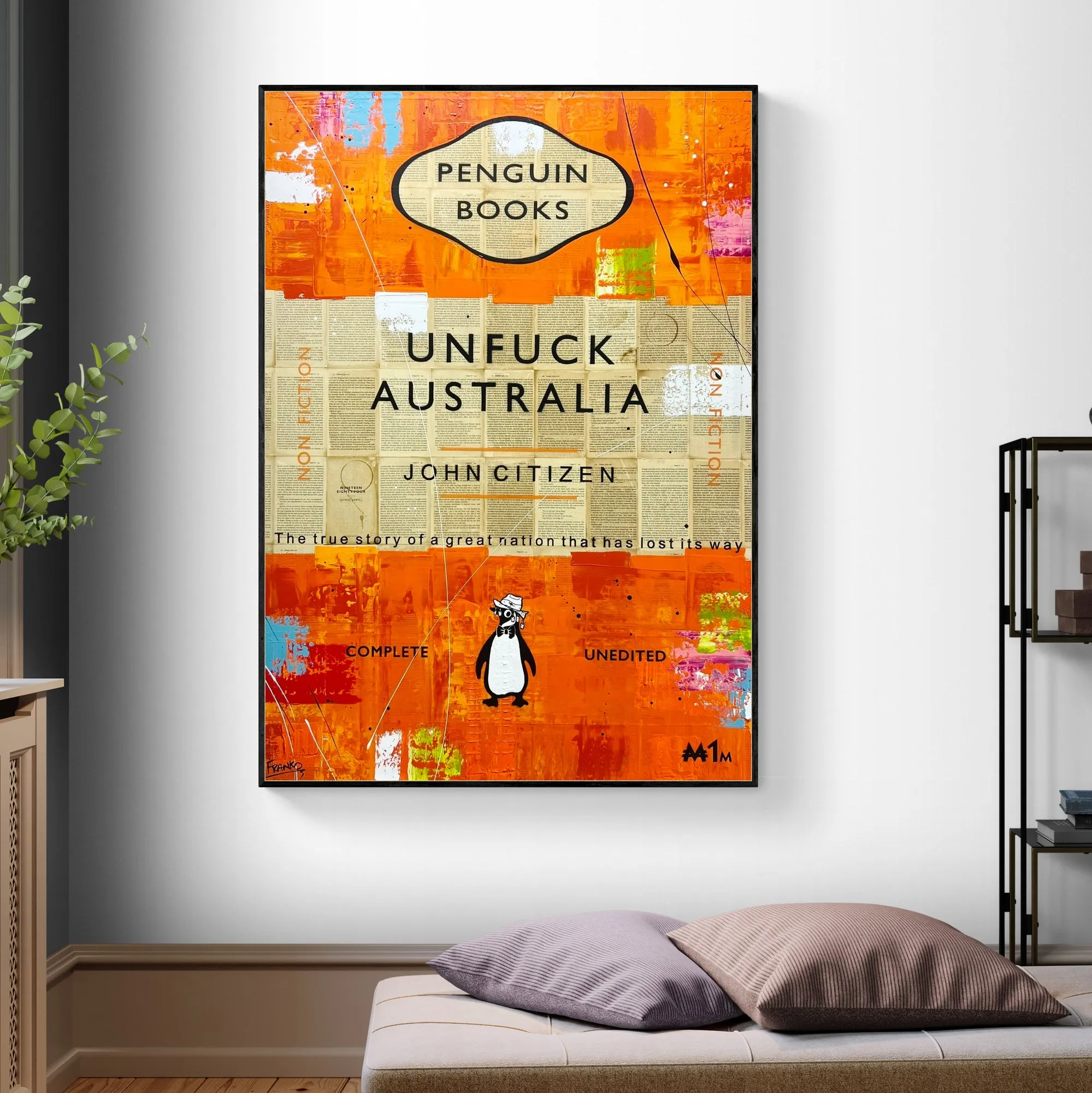 Say G'day 140cm x 100cm Australiana Urban Pop Book Club Painting