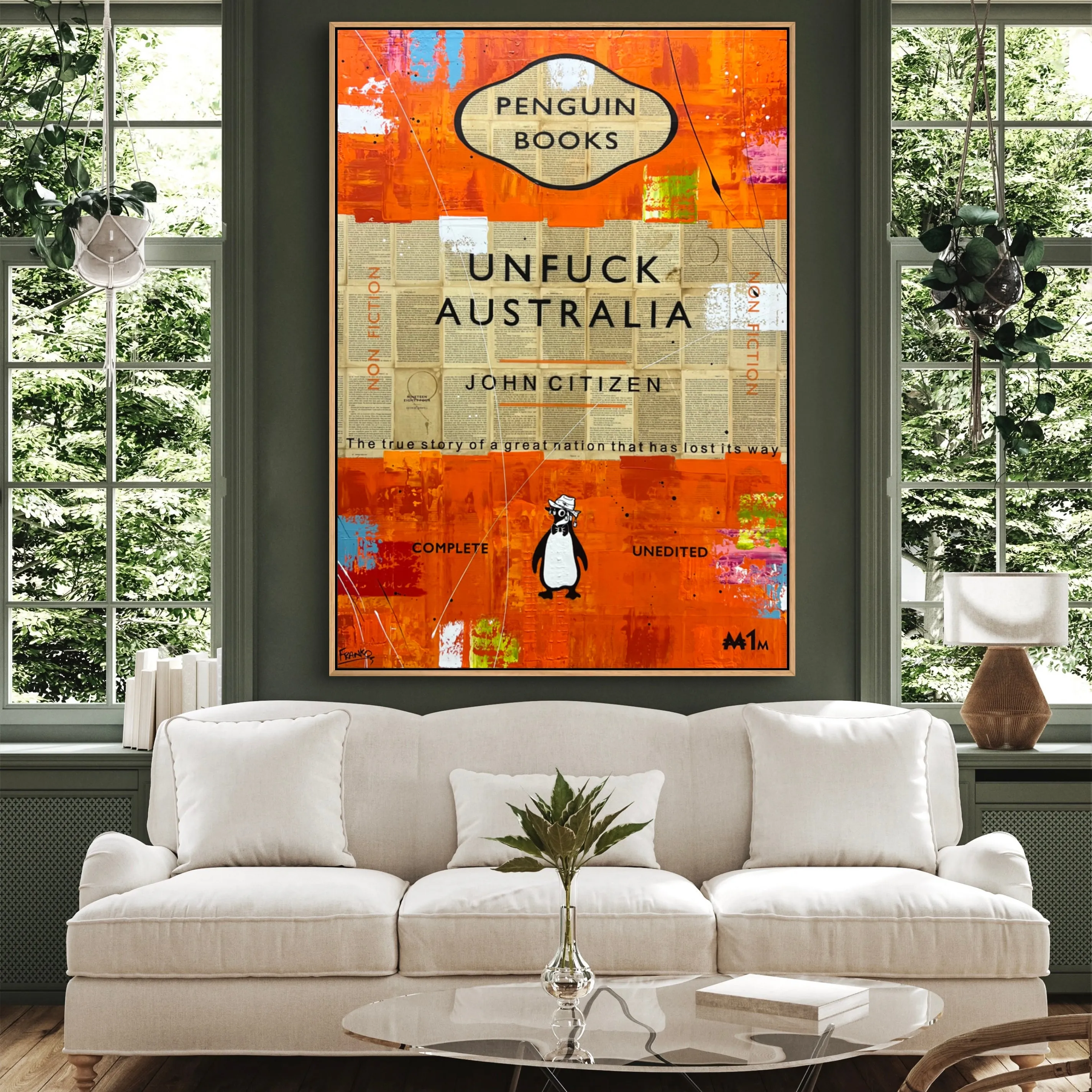 Say G'day 140cm x 100cm Australiana Urban Pop Book Club Painting