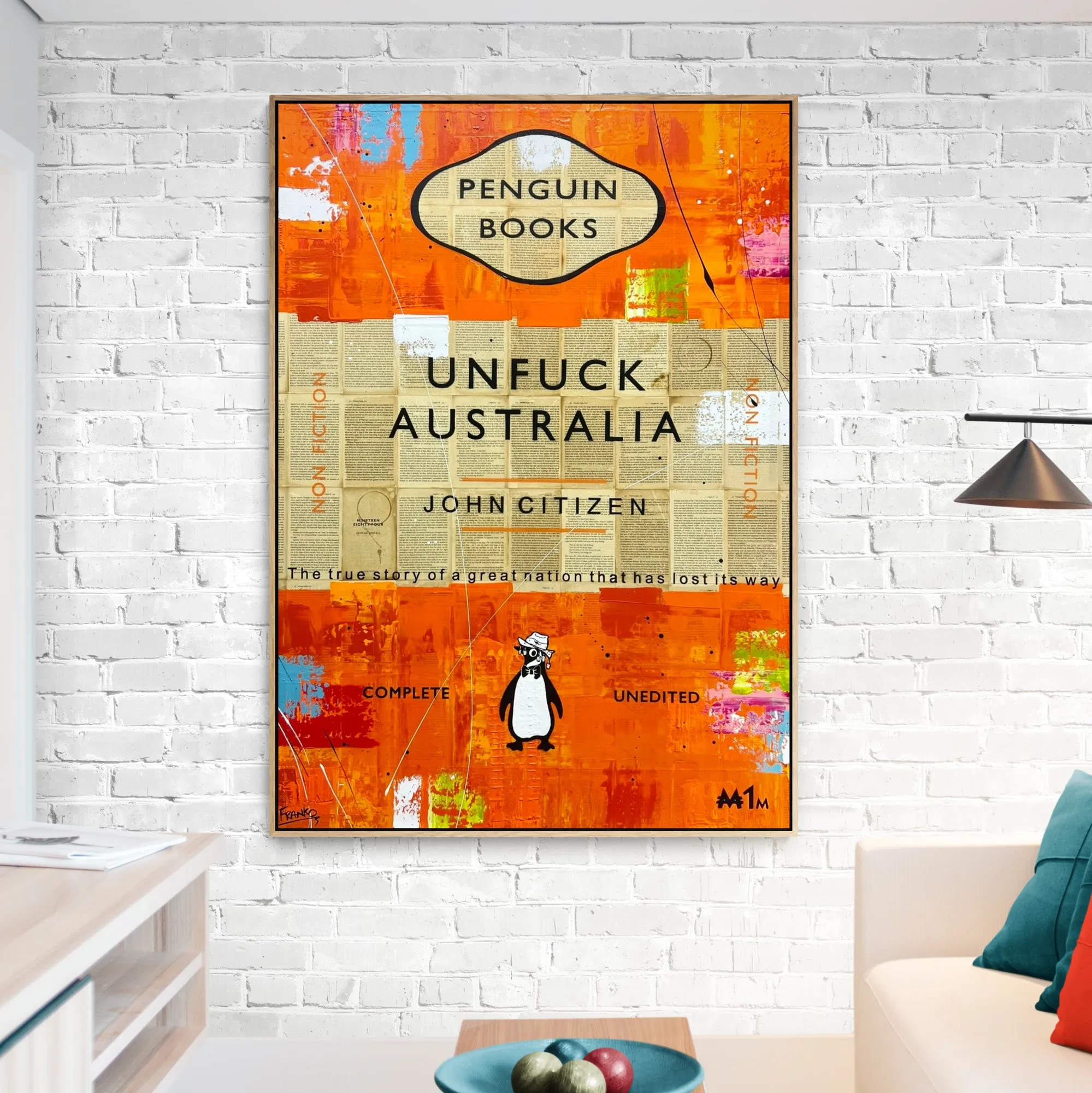 Say G'day 140cm x 100cm Australiana Urban Pop Book Club Painting