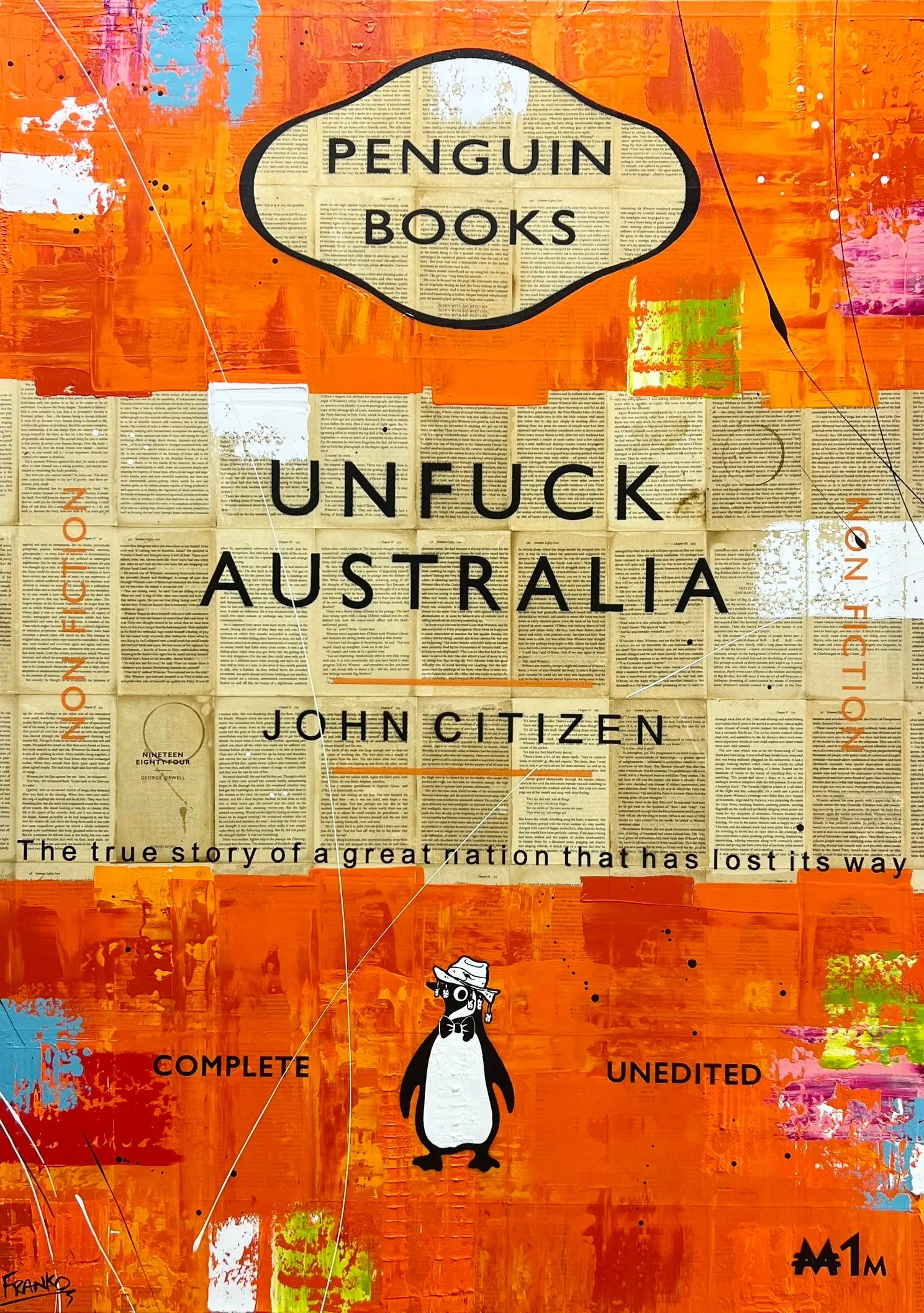 Say G'day 140cm x 100cm Australiana Urban Pop Book Club Painting