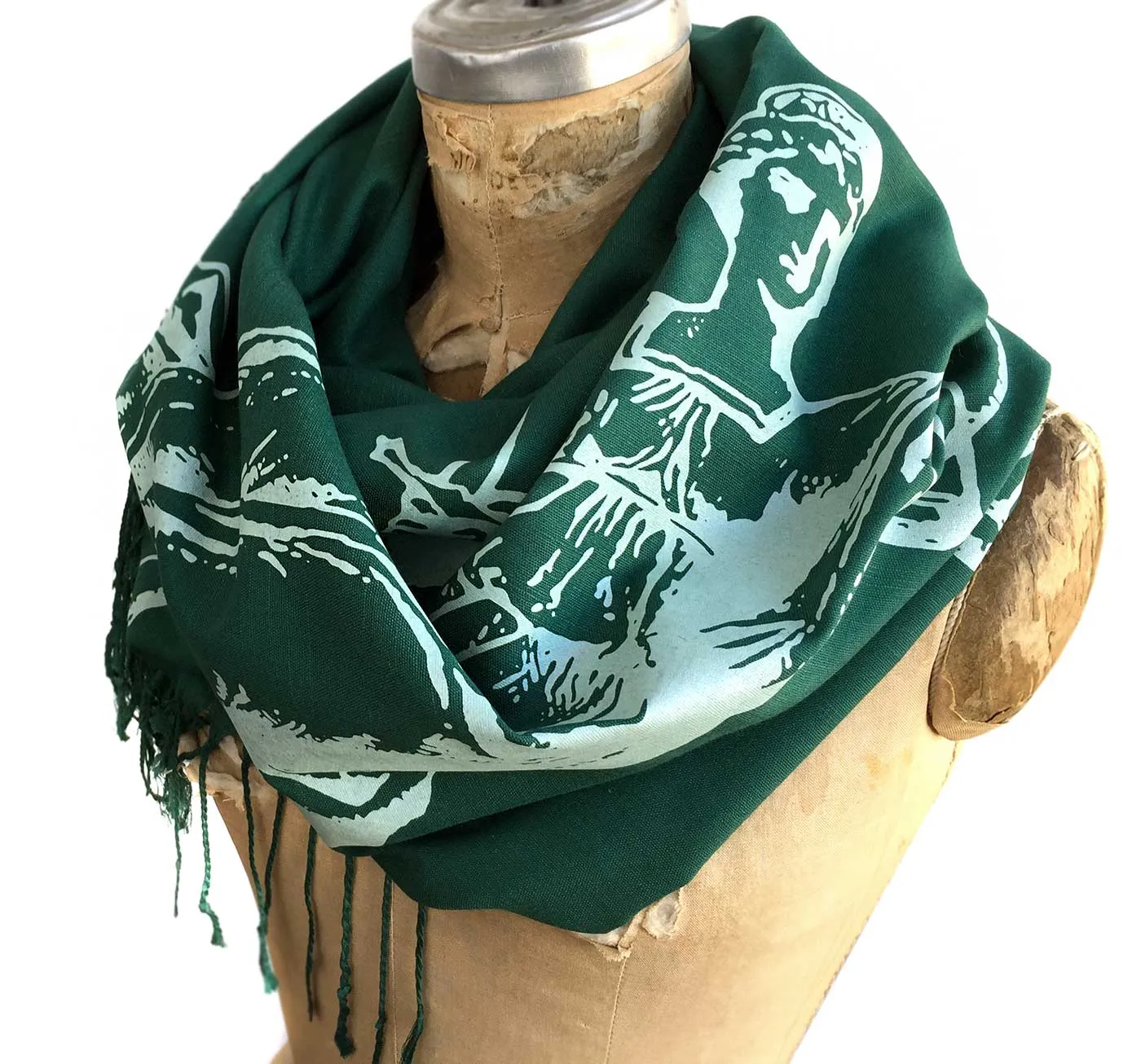 Scales of Justice Scarf, Lady Justice Linen-Weave Pashmina