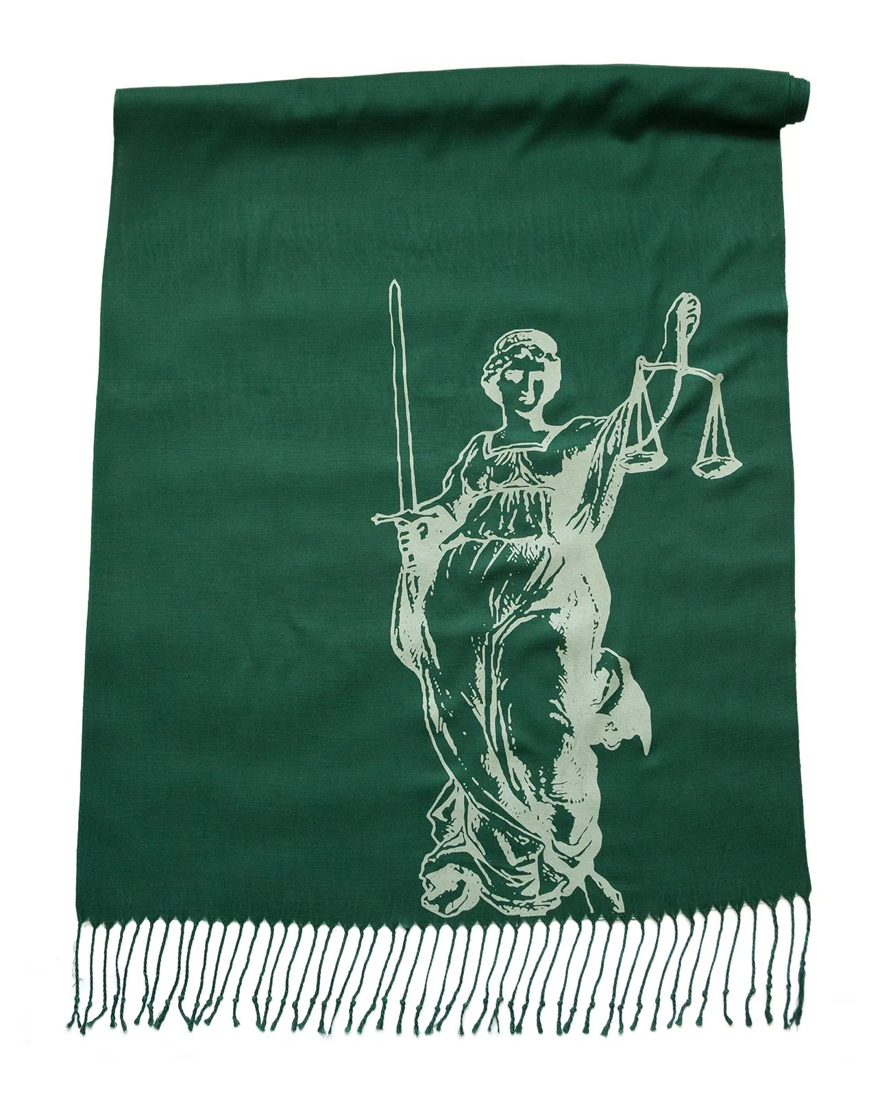 Scales of Justice Scarf, Lady Justice Linen-Weave Pashmina