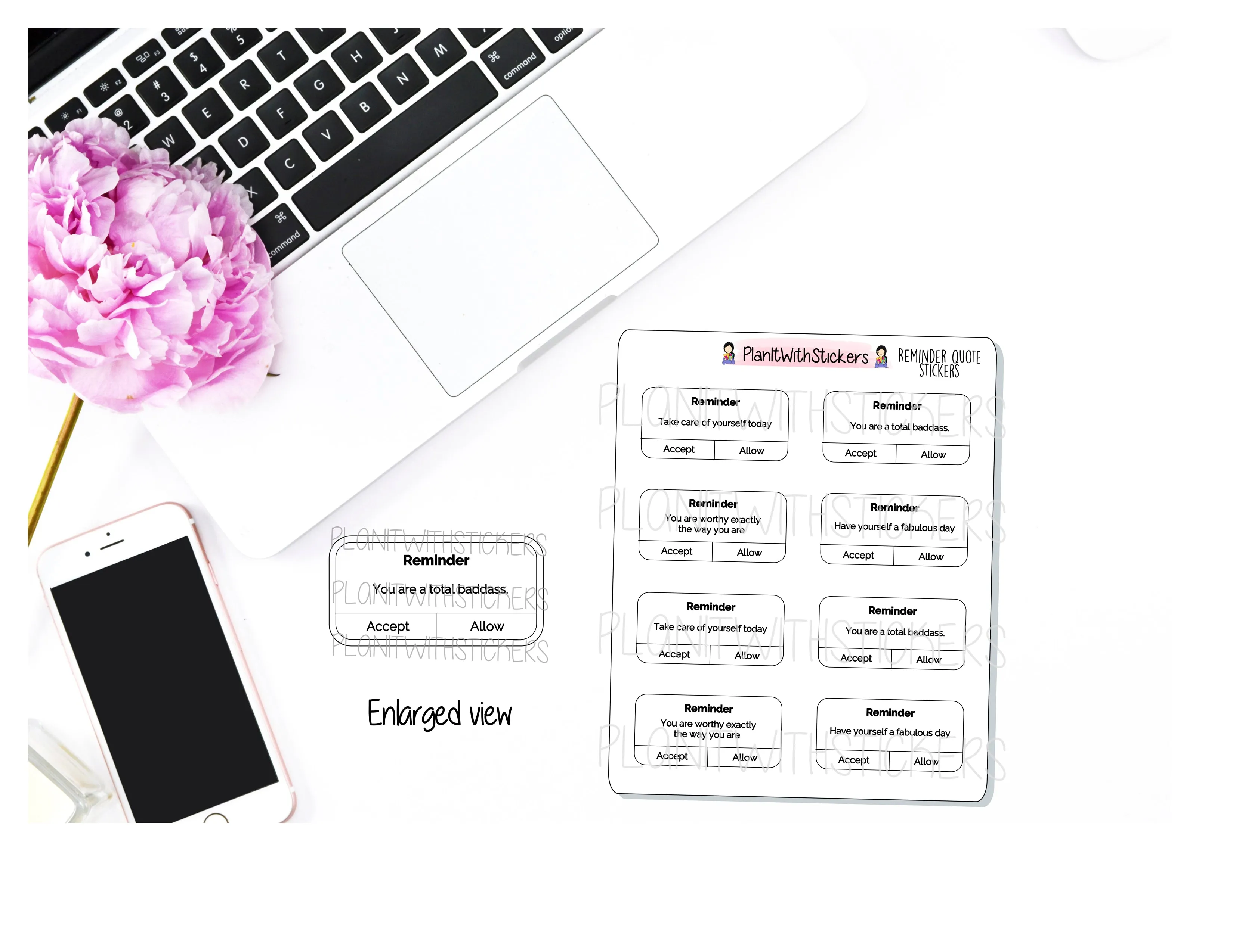 Self Care Text Message Reminder Stickers