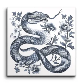 Serpents Grace: Intricate Floral Harmony Artwork