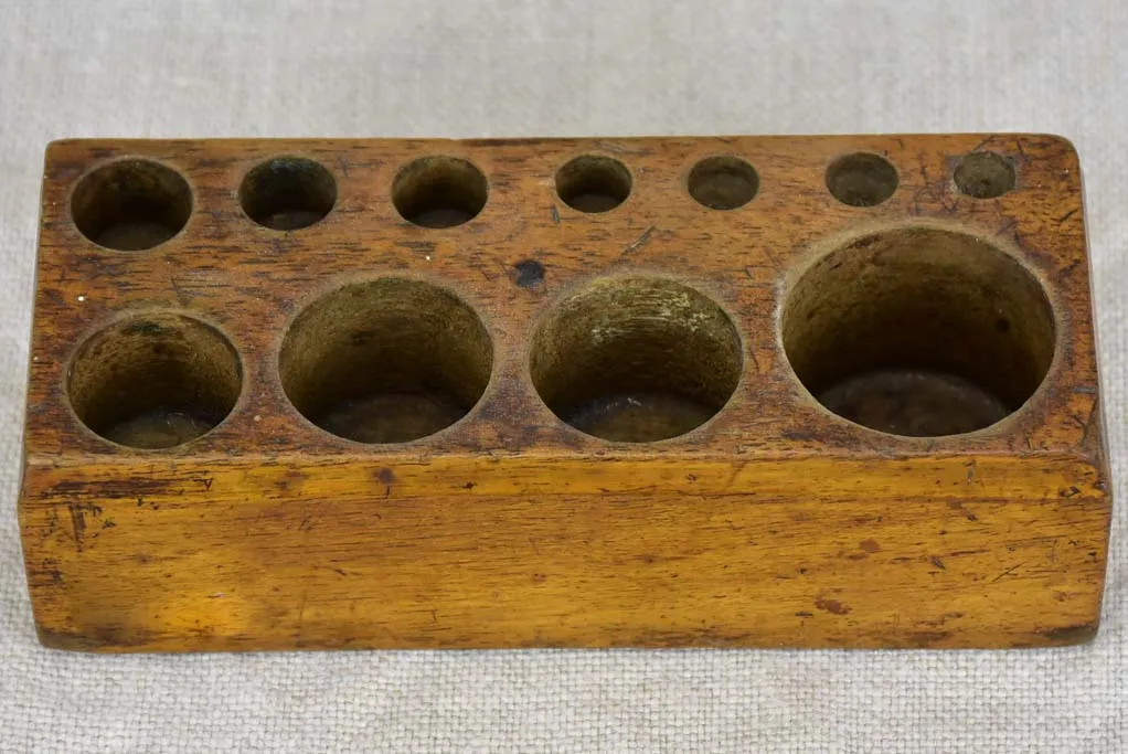 Set of eleven antique French weights for scales - 1-200g