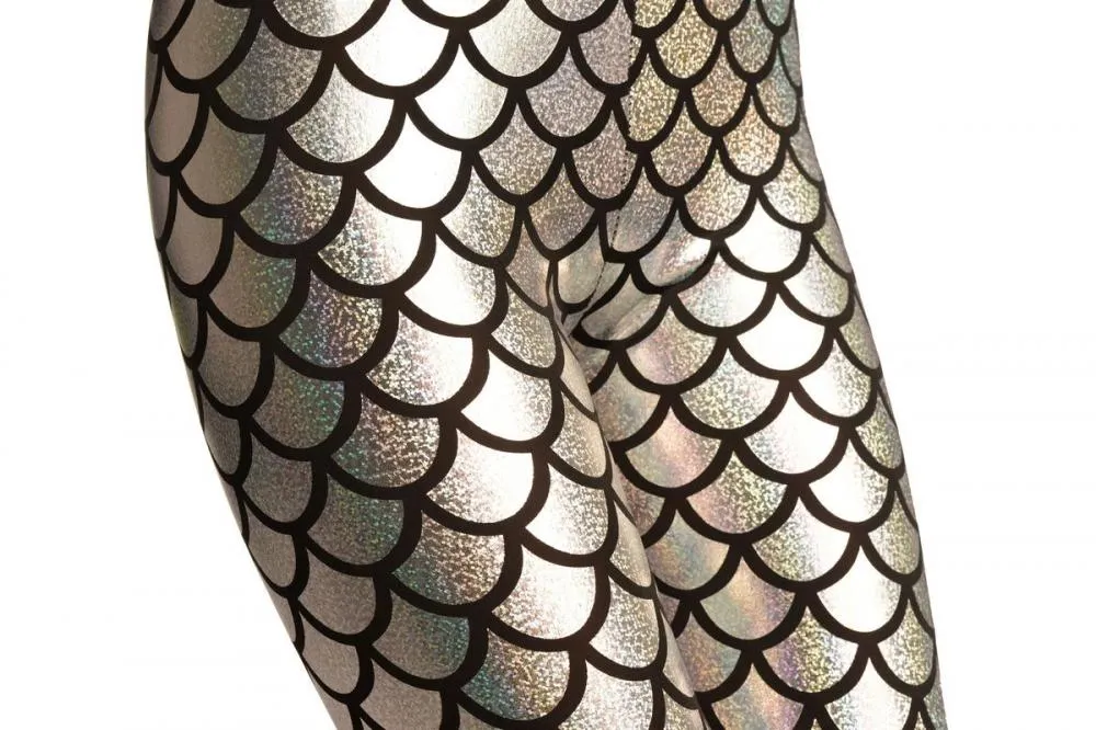 Silver Shiny Gloss Mermaid Scales Leggings