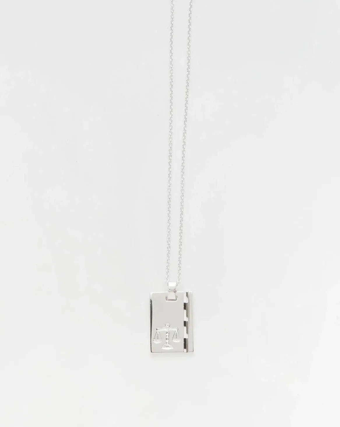 Silver Star Sign Necklace Libra