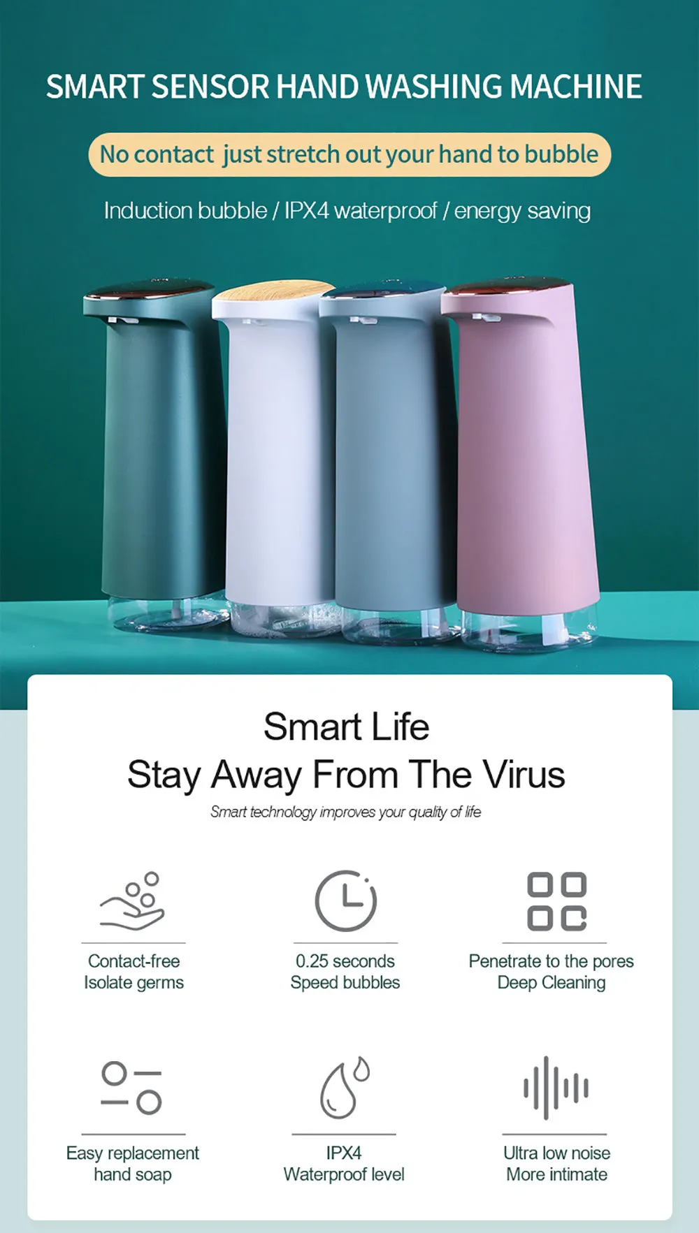 Smart Automatic Liquid Foam Soap Dispenser With Sensor and USB Charging
