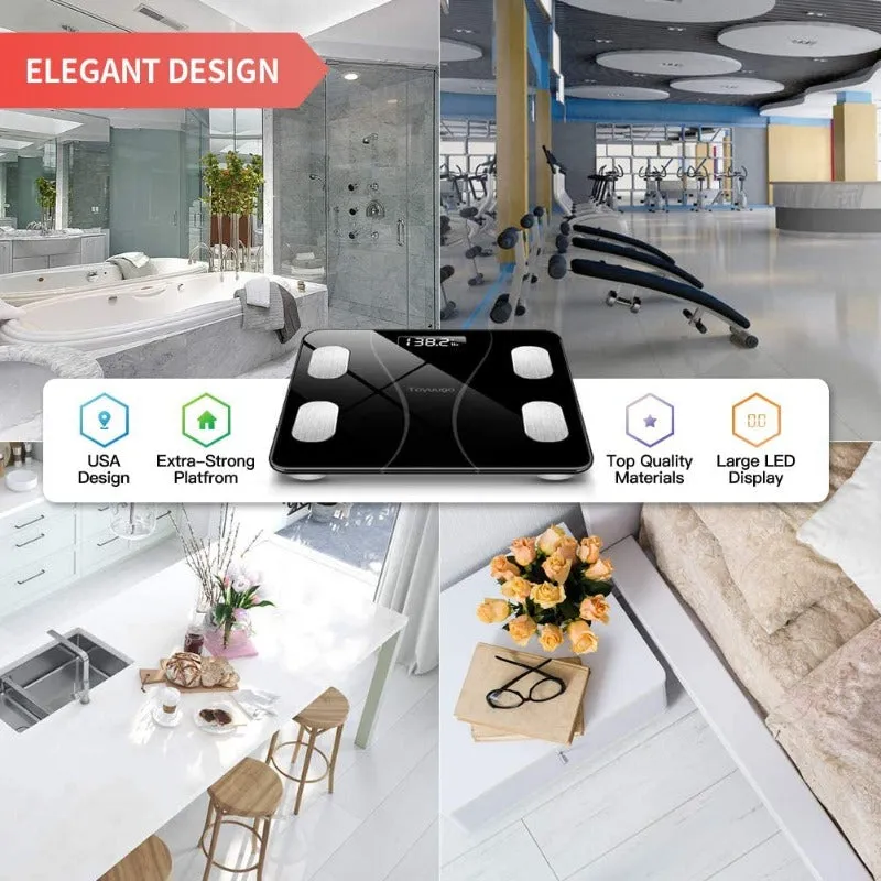 Smart Wireless BMI Digital Bluetooth Body Fat Scale with Smartphone App for Body Weight, Fat, Water, BMI, BMR