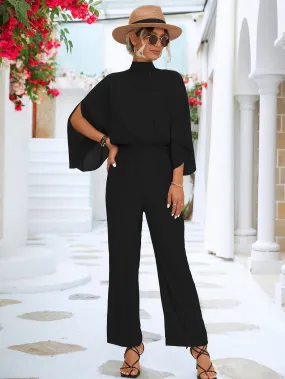 Solid Pleated Halter Jumpsuit