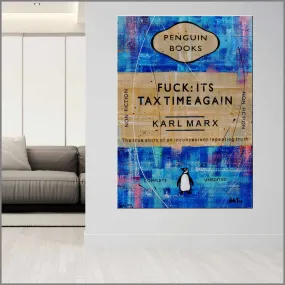 Taxing Times 140cm x 100cm Tax Time Urban Pop Book Club Painting (SOLD)