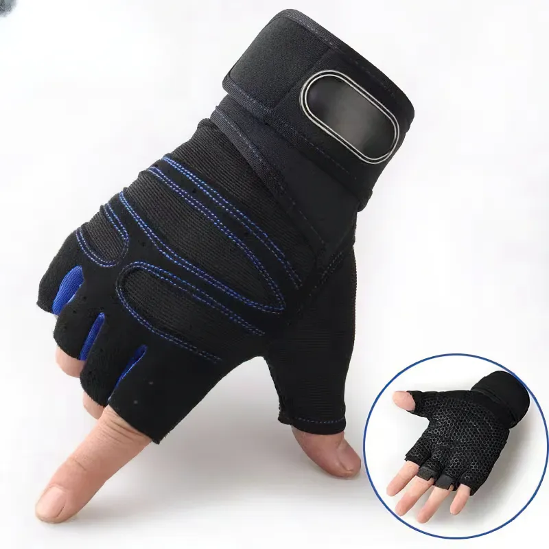 Teal Trim Gym Gloves with Wrist Support - SF2225