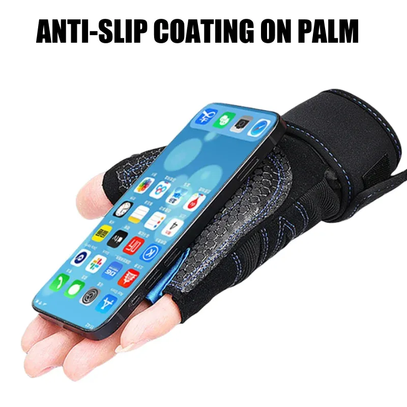 Teal Trim Gym Gloves with Wrist Support - SF2225