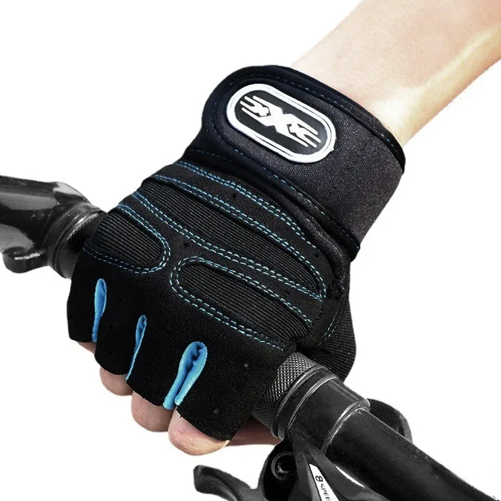 Teal Trim Gym Gloves with Wrist Support - SF2225