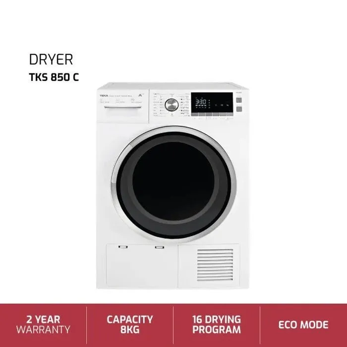 Teka TKS 850C Free Standing Condenser Dryer 8.0kg