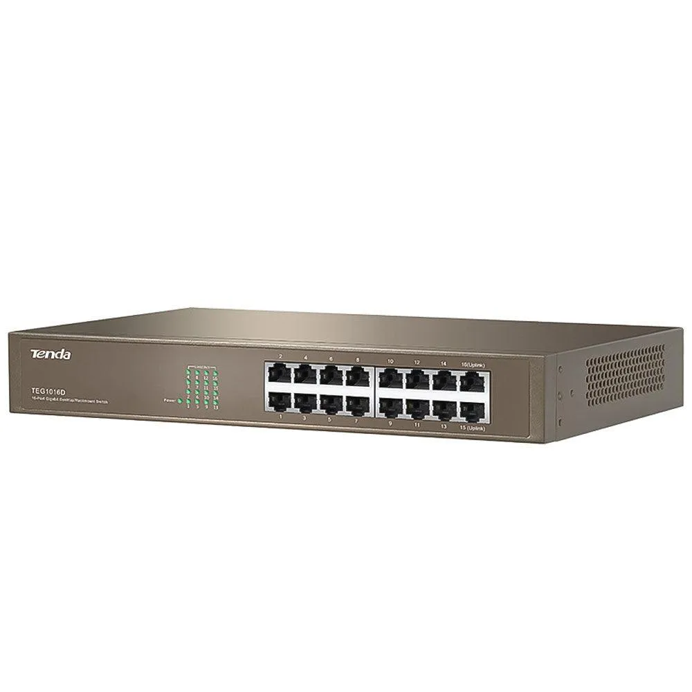 Tenda TEG1016D Unmanaged Rackmount Switch 16 Ports 10/100/1000Mbps