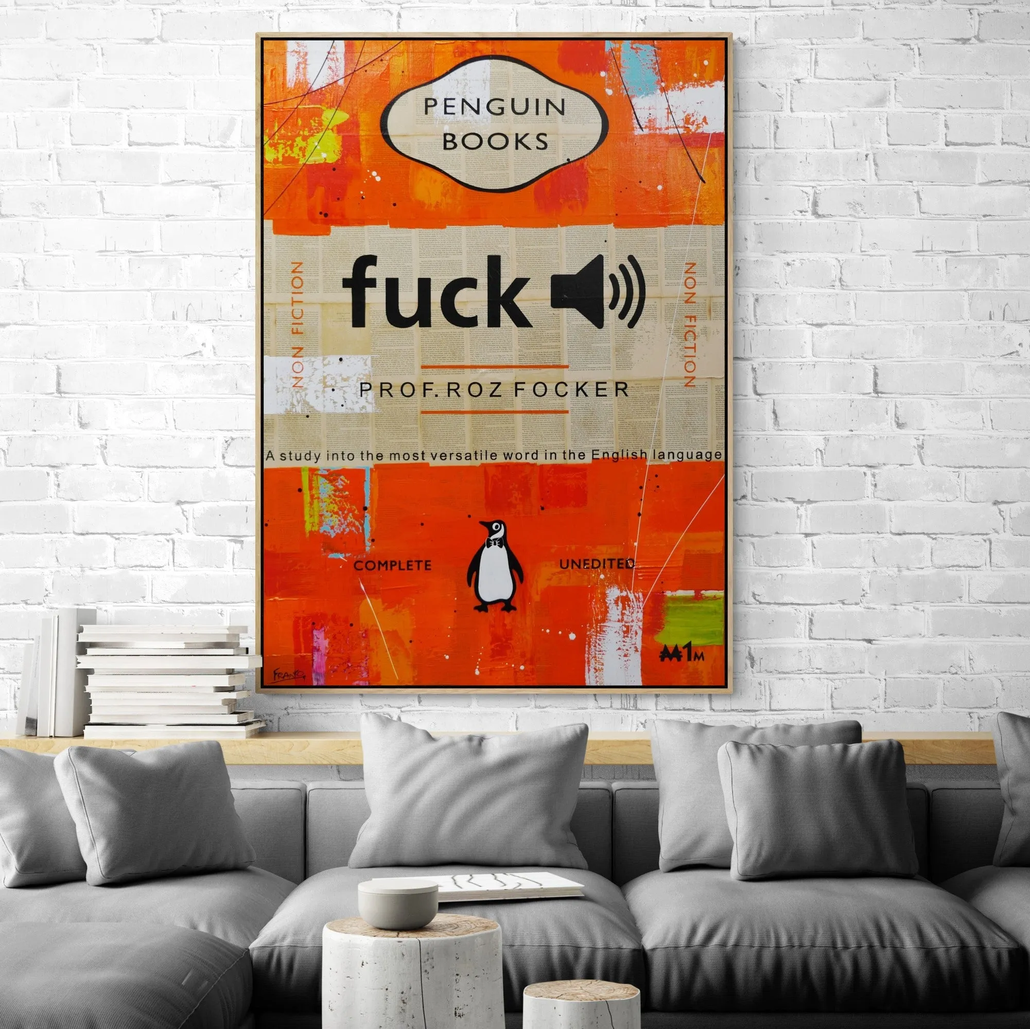 That Word 140cm x 100cm Fuck Urban Pop Book Club Painting (SOLD)