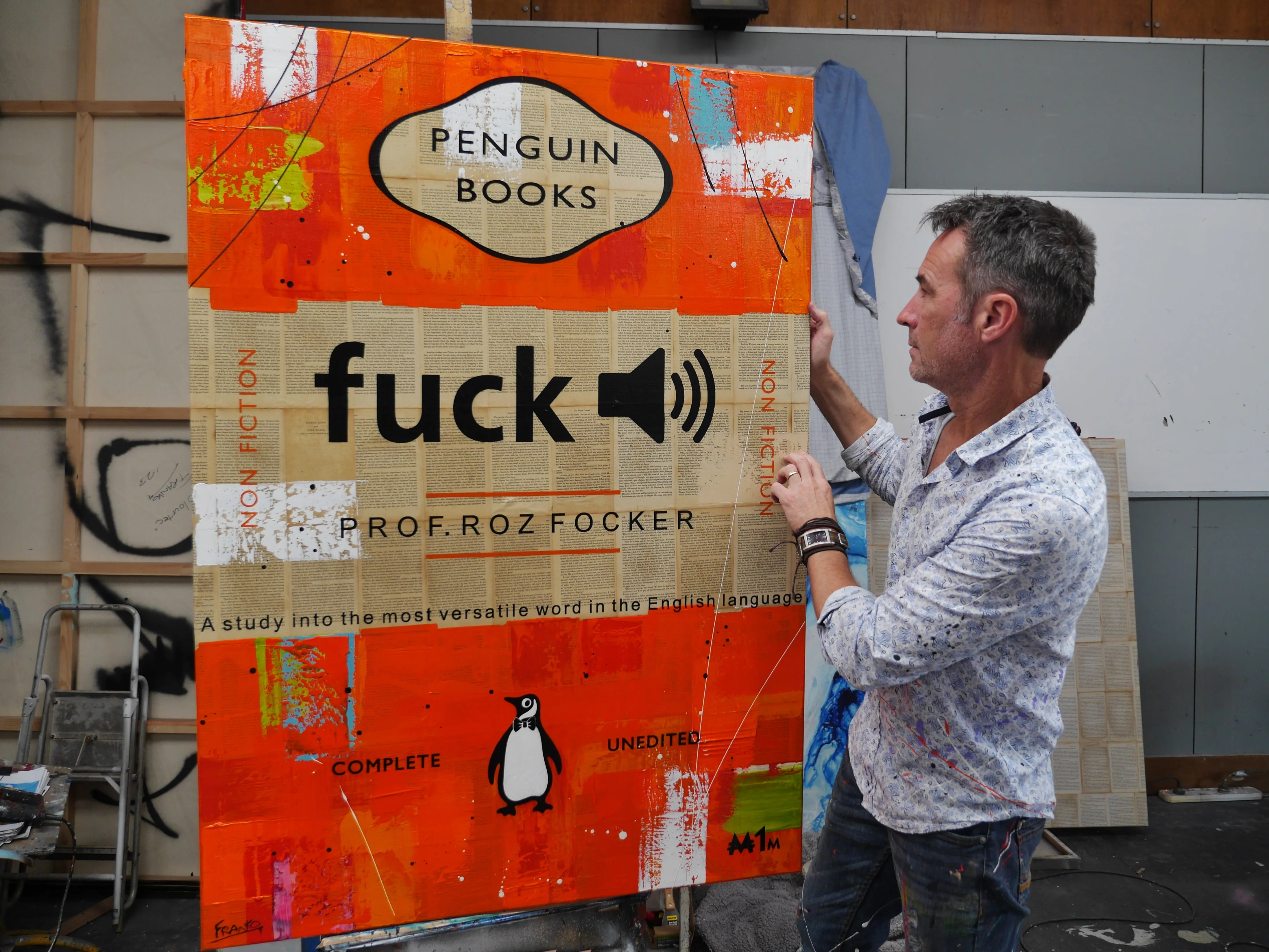 That Word 140cm x 100cm Fuck Urban Pop Book Club Painting (SOLD)