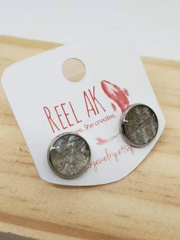 The Angela - Our Round Salmon Stud Earrings