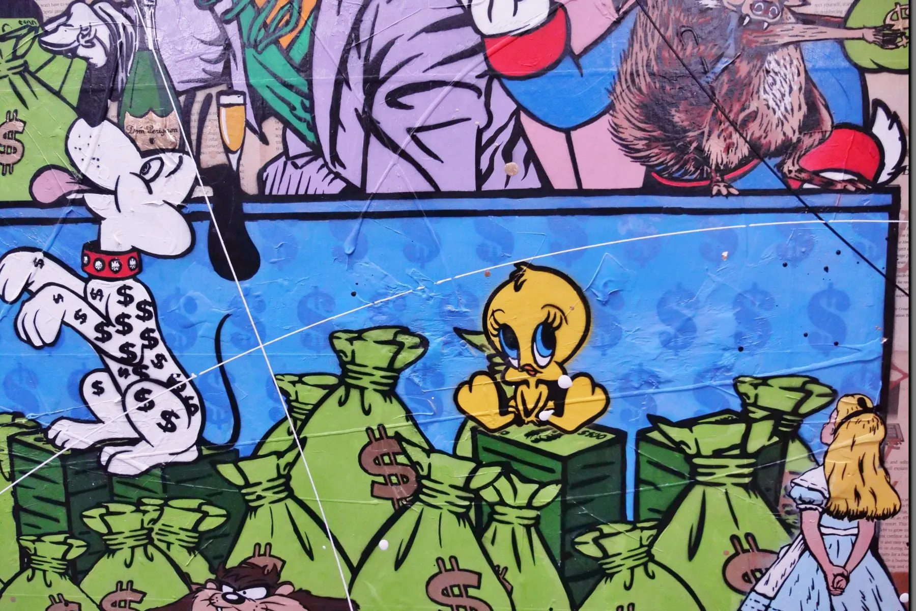The Money Machine 240cm x 120cm Money Last Supper Urban Pop Book Club Painting