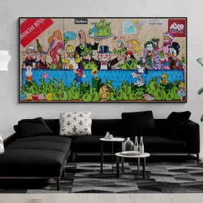 The Money Machine 240cm x 120cm Money Last Supper Urban Pop Book Club Painting