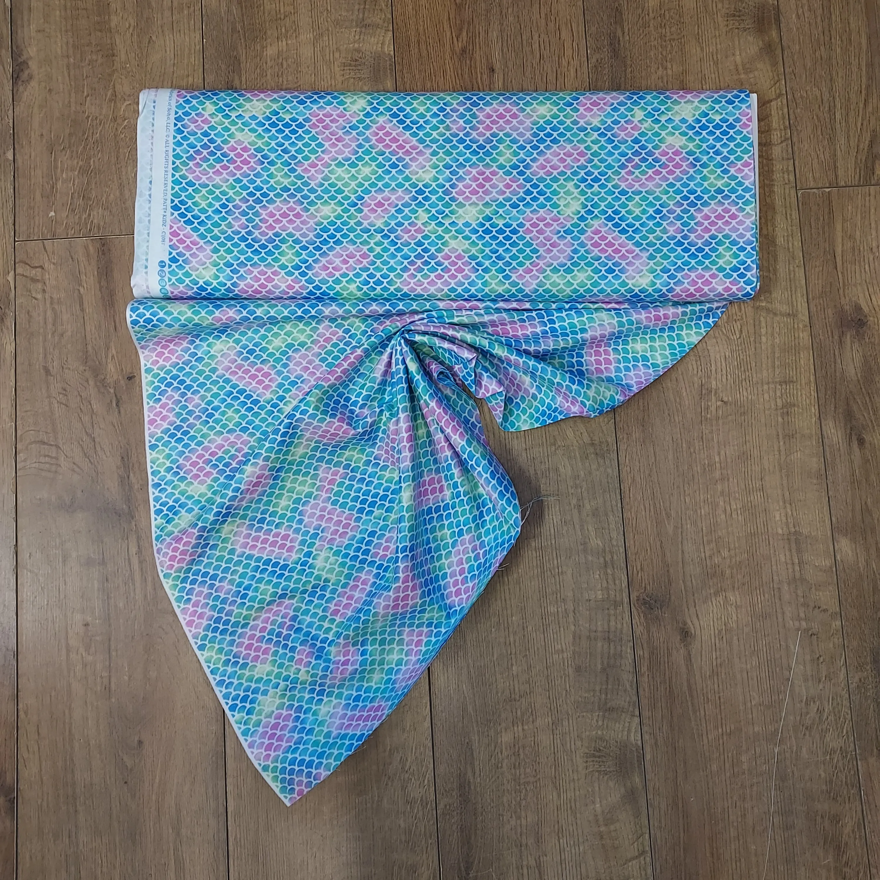 Timeless Treasures Mermaid Scales Pastel Cotton Fabric