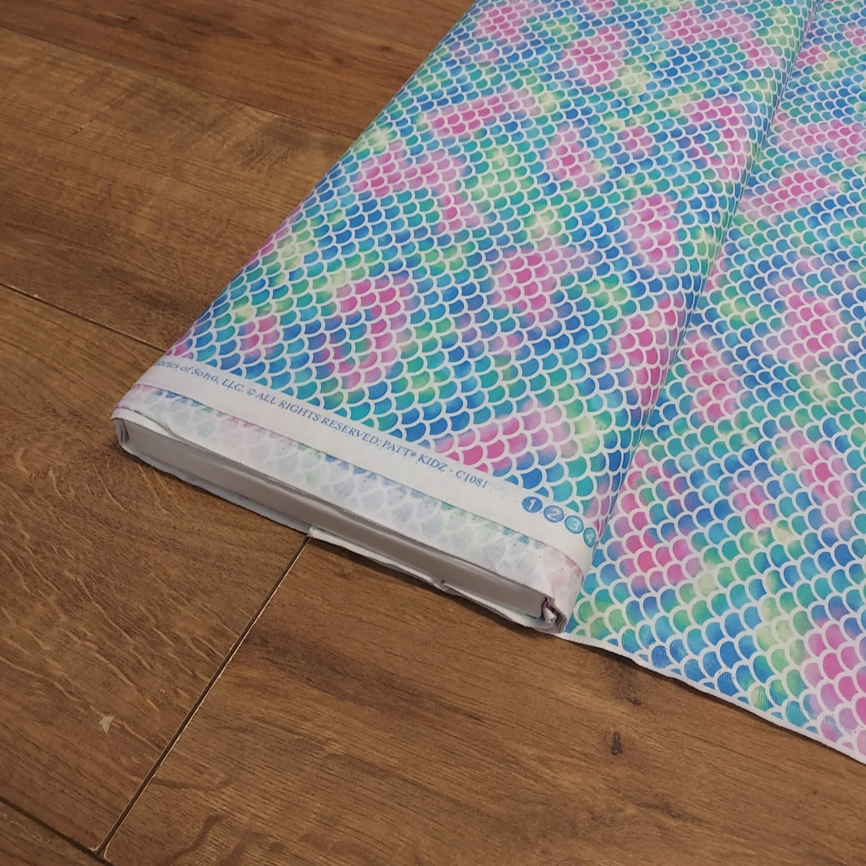 Timeless Treasures Mermaid Scales Pastel Cotton Fabric