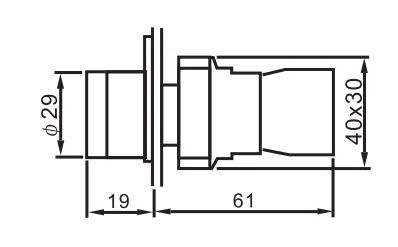 TRIB-22D-R-24-NC, 22mm LED Pushbutton & Indicator RED 24AC/DC, NORMALLY CLOSED, Plastic, IEC60947-5-1
