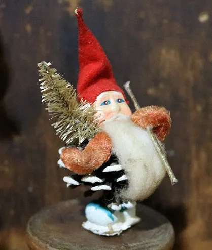 Wall Box with Santa Holding Staff and Tree