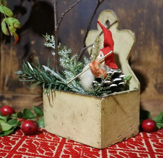 Wall Box with Santa Holding Staff and Tree