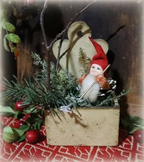Wall Box with Santa Holding Staff and Tree