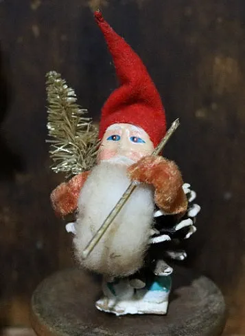 Wall Box with Santa Holding Staff and Tree