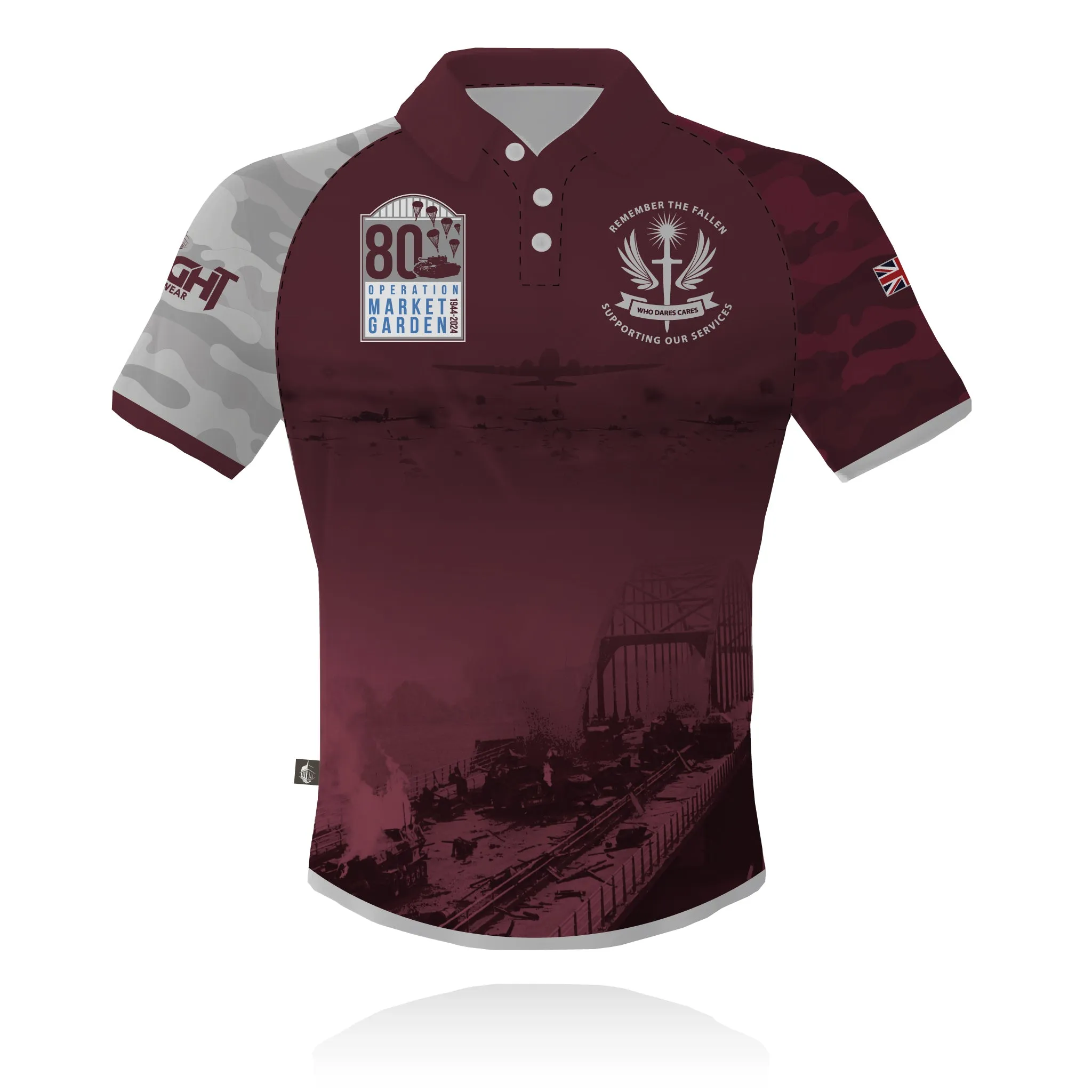 Who Dares Cares - Operation Market Garden 80 - Tech Polo