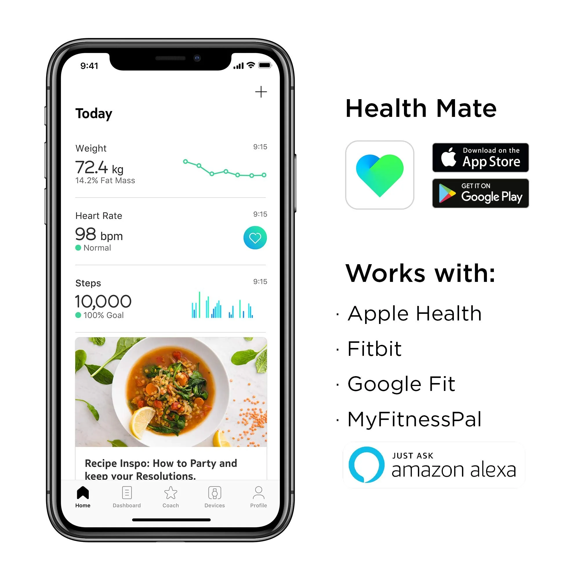 Withings Body Cardio - Premium Wi-Fi Body Composition Smart Scale, Tracks Heart Rate, BMI, Fat, Muscle Mass, Water %, Digital Bathroom Scale, App Sync via Bluetooth or Wi-Fi